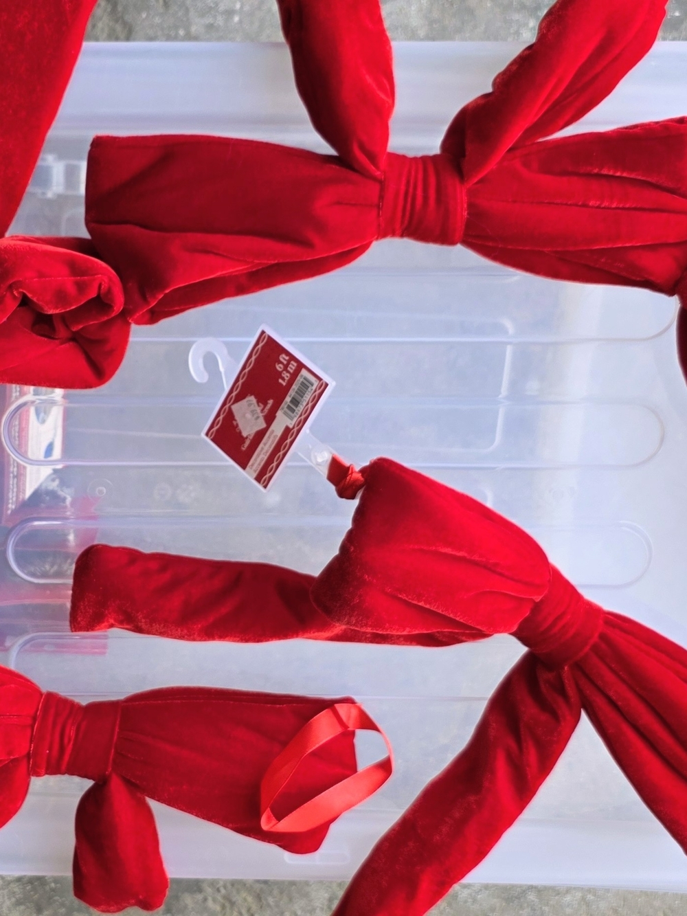 Christmas Red Velvet Bow Garland